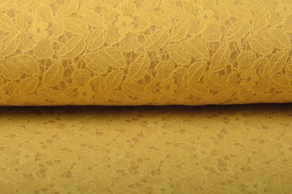 Lined Wool Lace Flower Petals Ocher