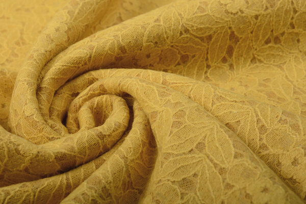 Lined Wool Lace Flower Petals Ocher