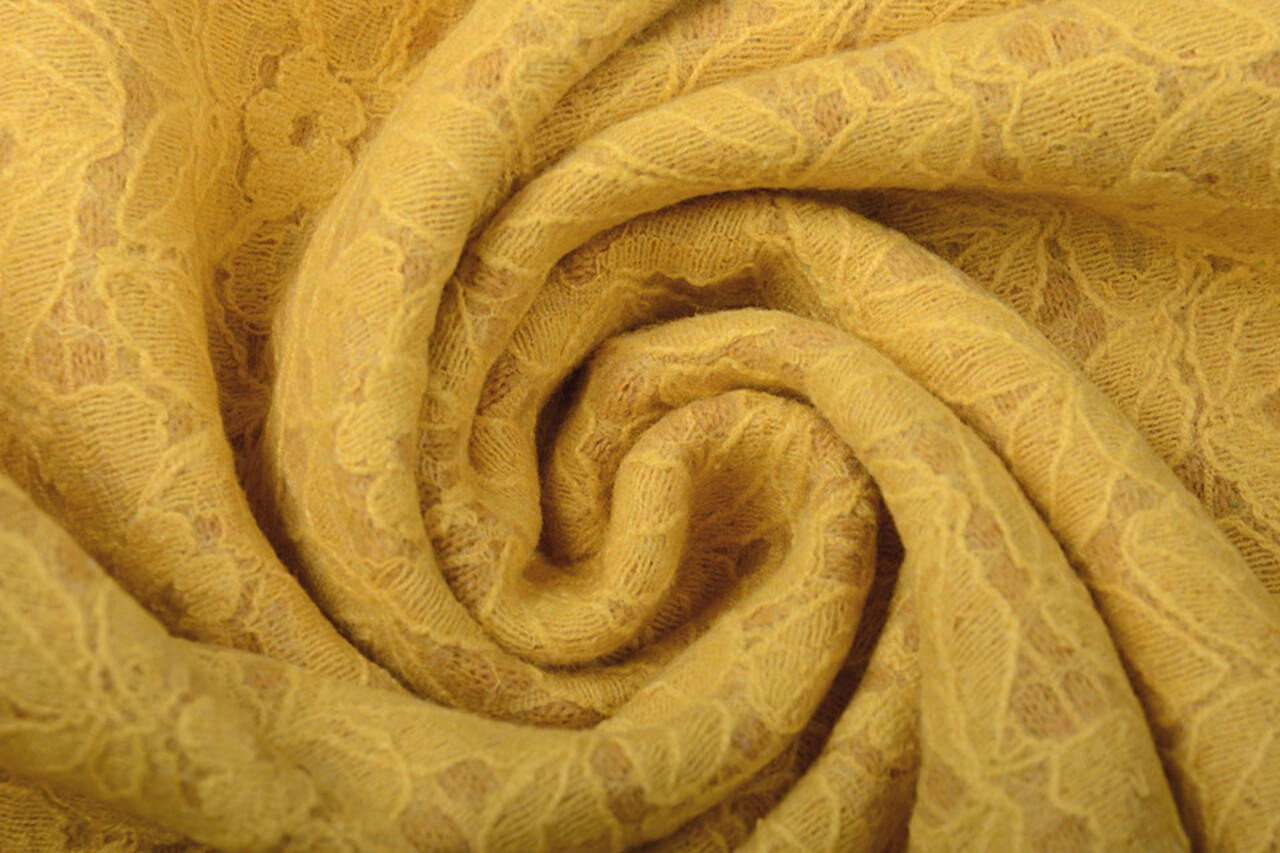 Lined Wool Lace Flower Petals Ocher