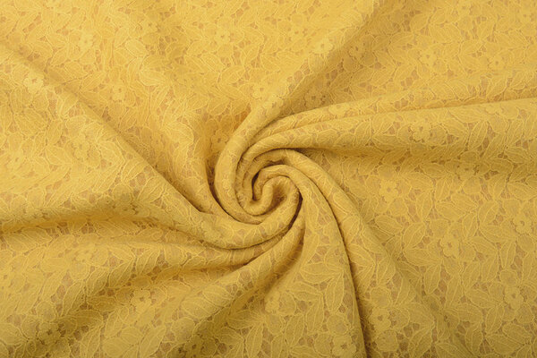 Doublé Laine Dentelle Fleur Feuilles Ocre Doublé Laine Dentelle Fleur Feuilles Ocre