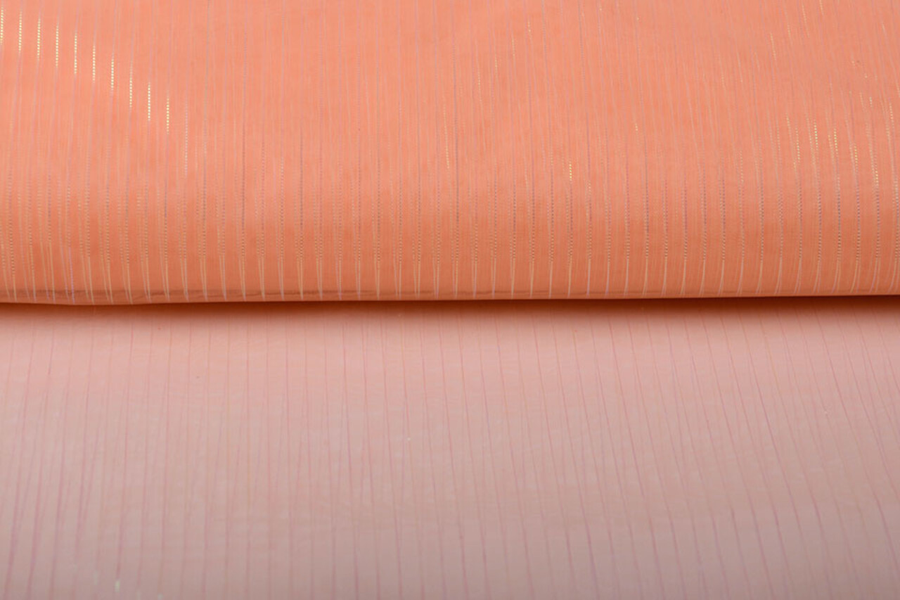 Organza Imprimé Rayures Saumon Organza Imprimé Rayures Saumon