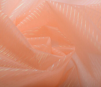 Organza Printed Stripes Salmon