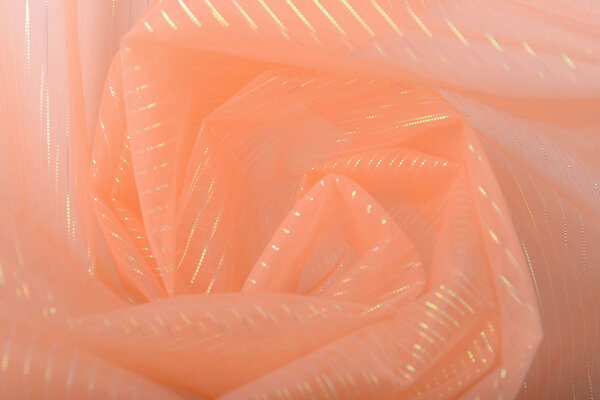 Organza Printed Stripes Salmon