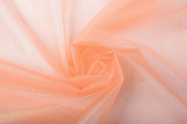 Organza Printed Stripes Salmon
