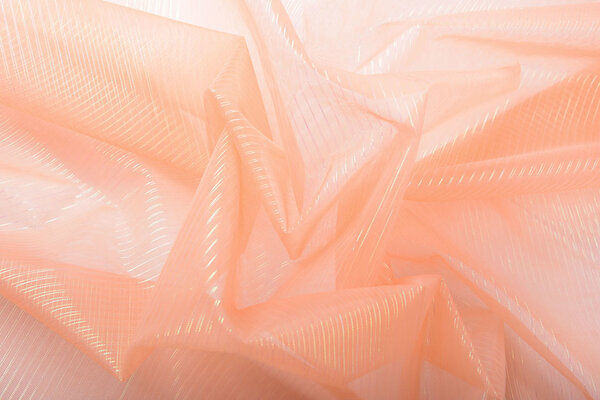 Organza Stampato Righe Salmone