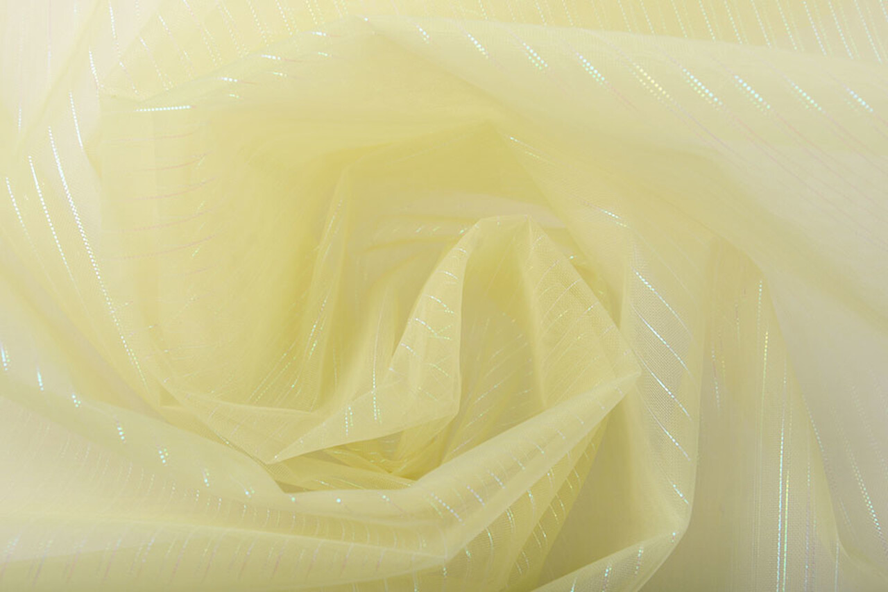 Organza Bedrukt Strepen Licht Goud