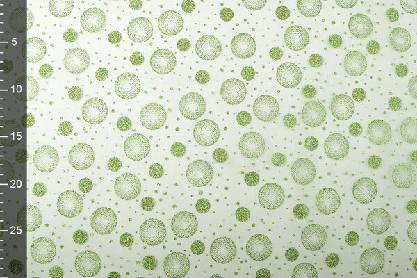 Organza Printed Dots Green