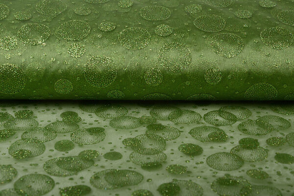 Organza Bedrukt Stippen Groen