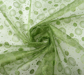 Organza Stampato Pois Verde