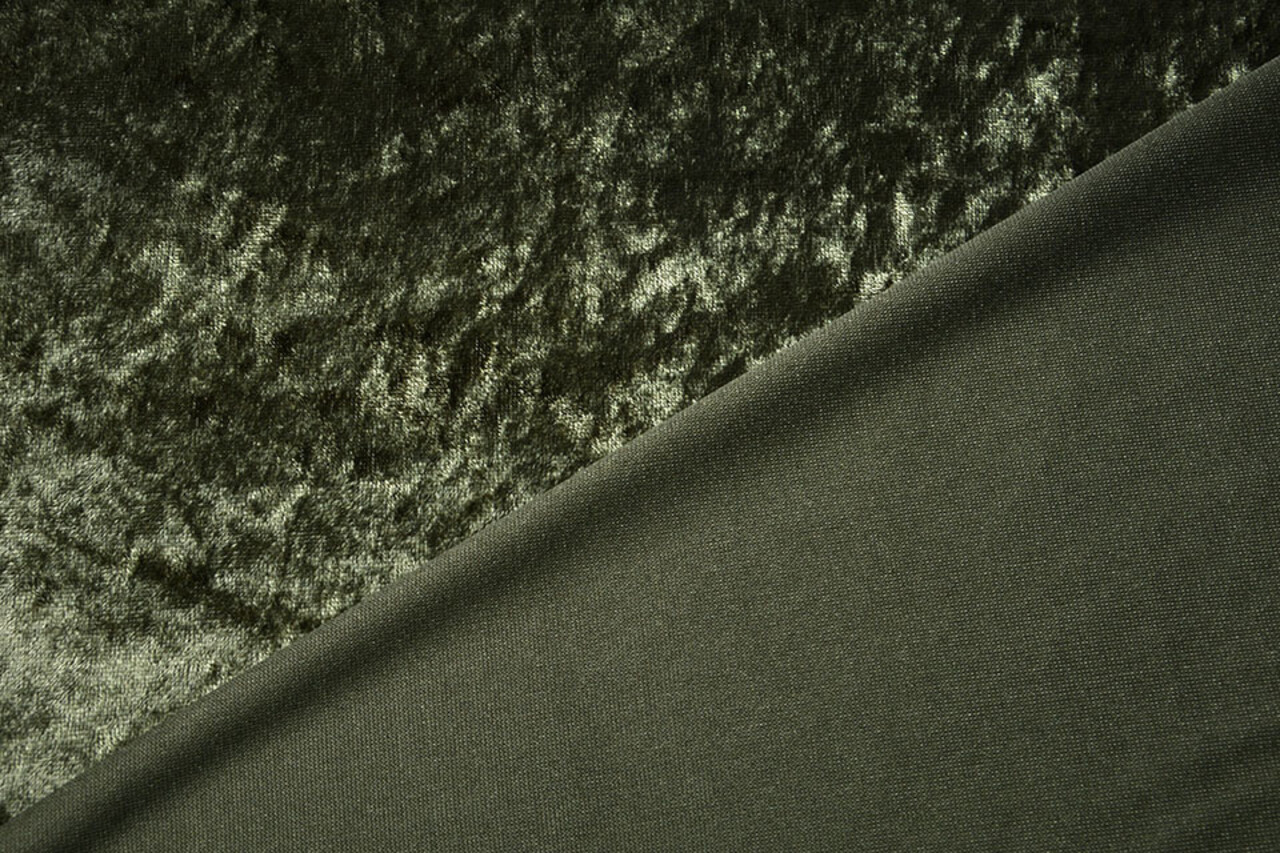 Pannesamt Stoff Armeegrün