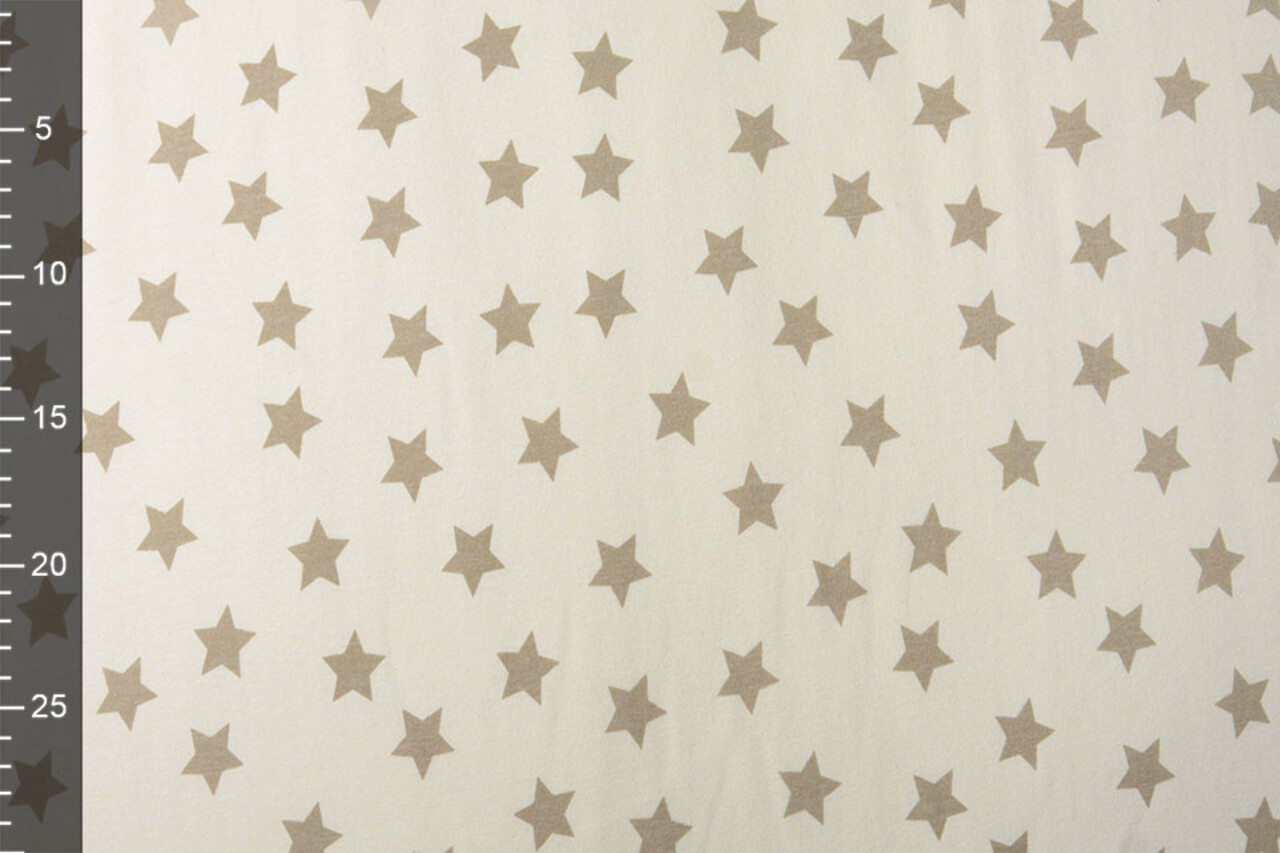 Sweatstoff Alpenfleece Kleiner Stern Creme Taupe