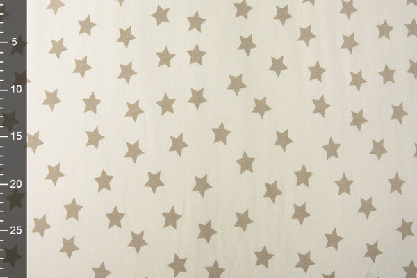 Sweatstoff Alpenfleece Kleiner Stern Creme Taupe