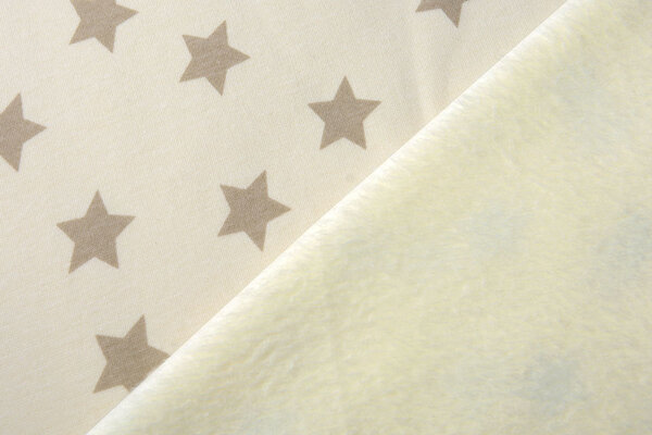 Sweatstoff Alpenfleece Kleiner Stern Creme Taupe