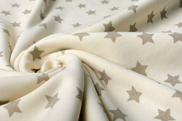 Tejido de Sudadera de Polar Alpino Pequeñas Estrella Crema Topo Tejido de Sudadera de Polar Alpino Pequeñas Estrella Crema Topo