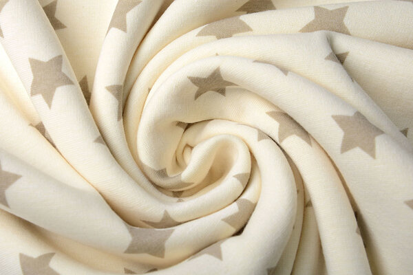 Sweatstoff Alpenfleece Kleiner Stern Creme Taupe