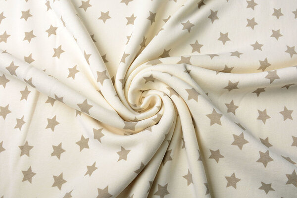 Sweatstoff Alpenfleece Kleiner Stern Creme Taupe
