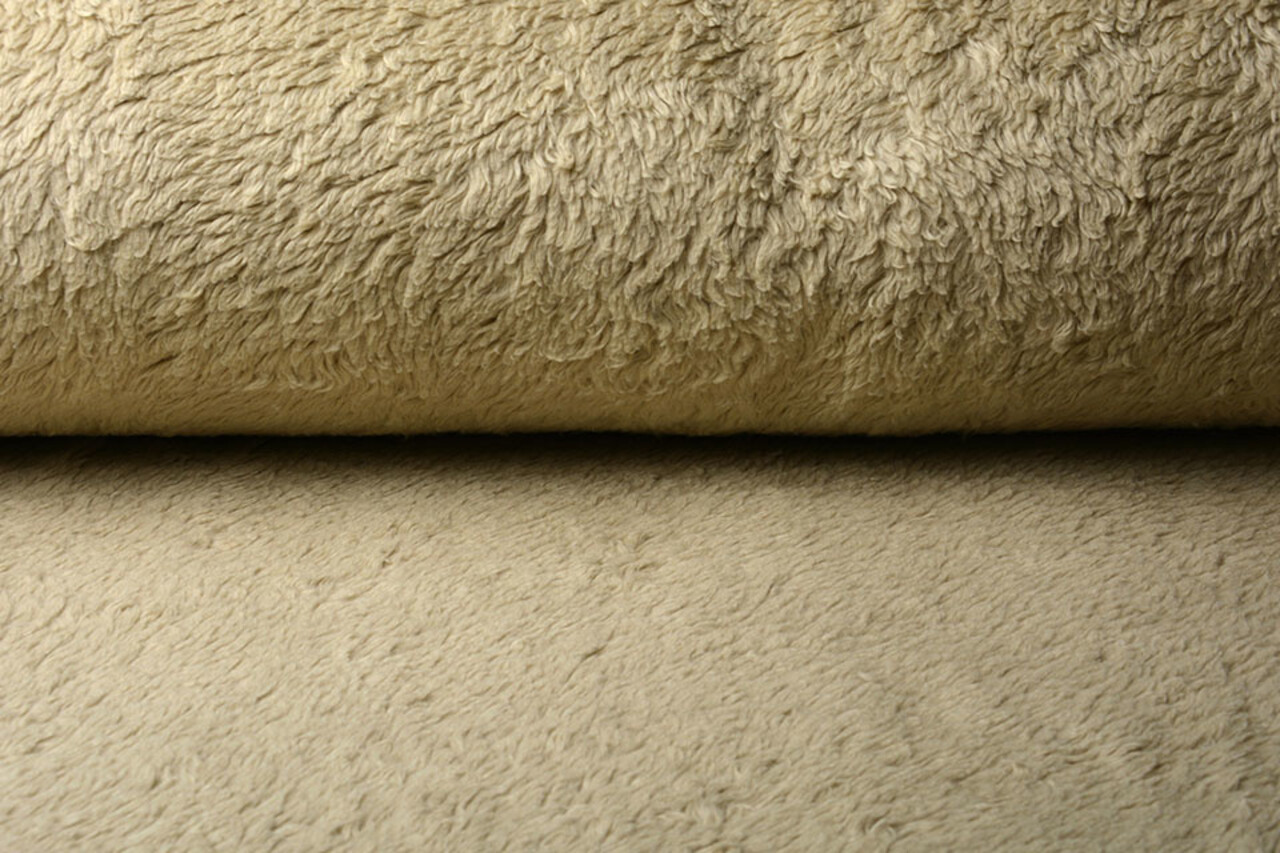 Tessuto Teddy di Cotone Sabbia