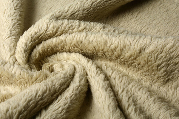 Tessuto Teddy di Cotone Sabbia