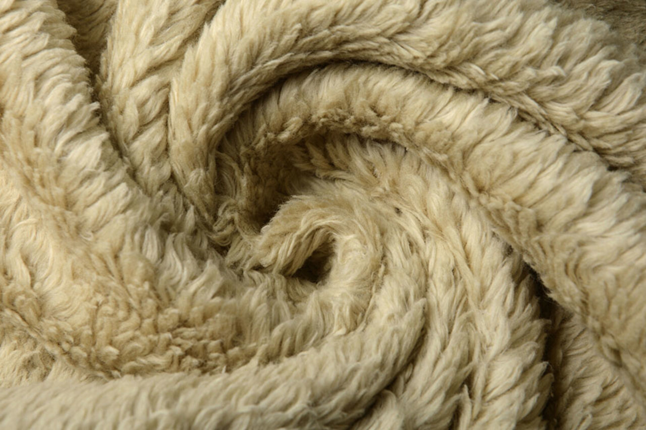Tessuto Teddy di Cotone Sabbia