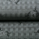 Viskose Stretch Bengaline Blume Karo