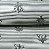 Viscose Stretch Bengaline Fleur Rayures Viscose Stretch Bengaline Fleur Rayures