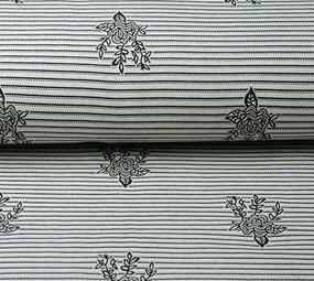 Viscosa Stretch Bengaline Fiore Righe