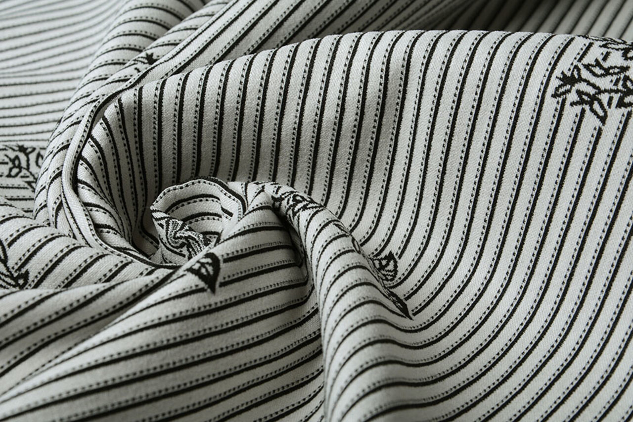 Viscose Stretch Bengaline Bloem Strepen