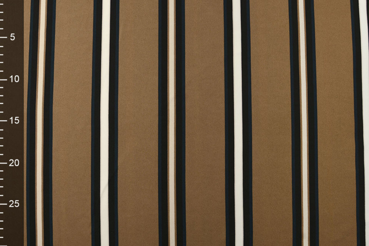 Crepe Printed Lizzy Stripes Mocha Brown