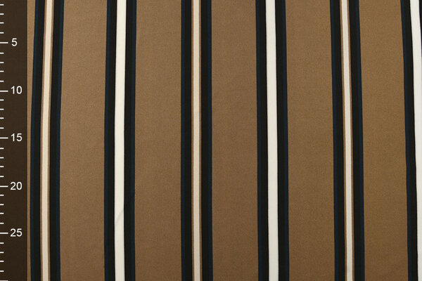 Crepe Printed Lizzy Stripes Mocha Brown
