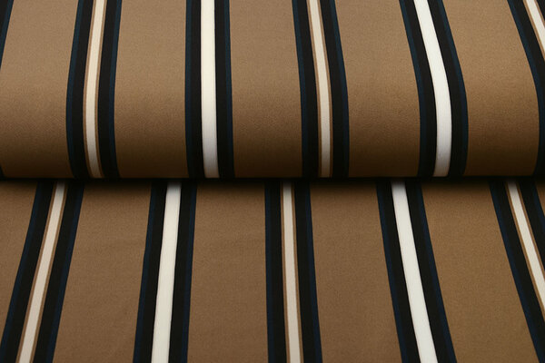 Crepe Printed Lizzy Stripes Mocha Brown