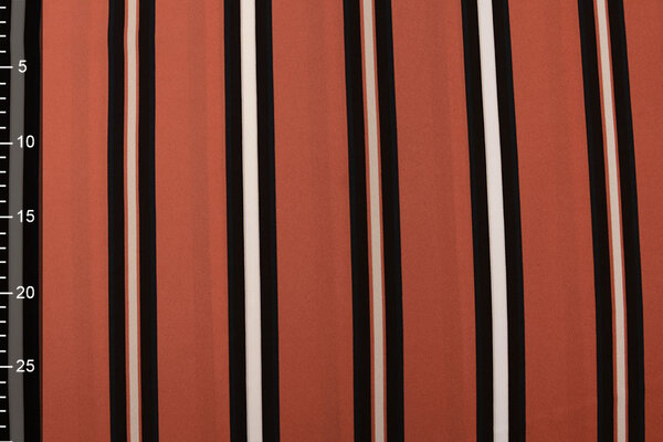 Crepe Printed Lizzy Stripes Orange Brique Crepe Printed Lizzy Stripes Orange Brique