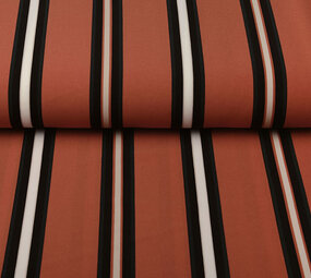 Crepe Printed Lizzy Stripes Orange Brique Crepe Printed Lizzy Stripes Orange Brique