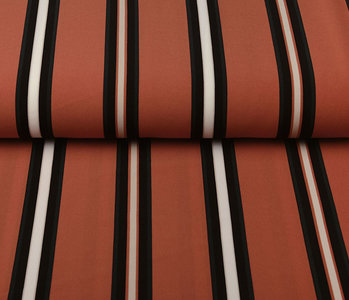 Crepe Printed Lizzy Stripes Orange Brique