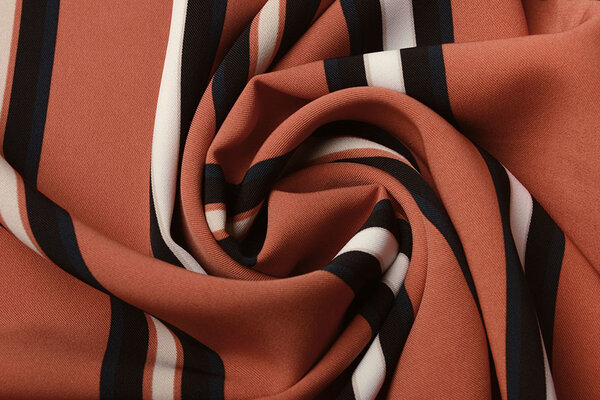 Crepe Printed Lizzy Stripes Orange Brique Crepe Printed Lizzy Stripes Orange Brique