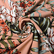 Scuba Crepe Printed Twill Flower Salmon