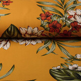 Scuba Crepe Printed Twill Flower Ocher Scuba Crepe Printed Twill Flower Ocher