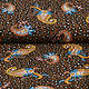 100% Viscose Panther Paisley Dark Brown