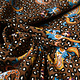 100% Viscose Panther Paisley Dark Brown