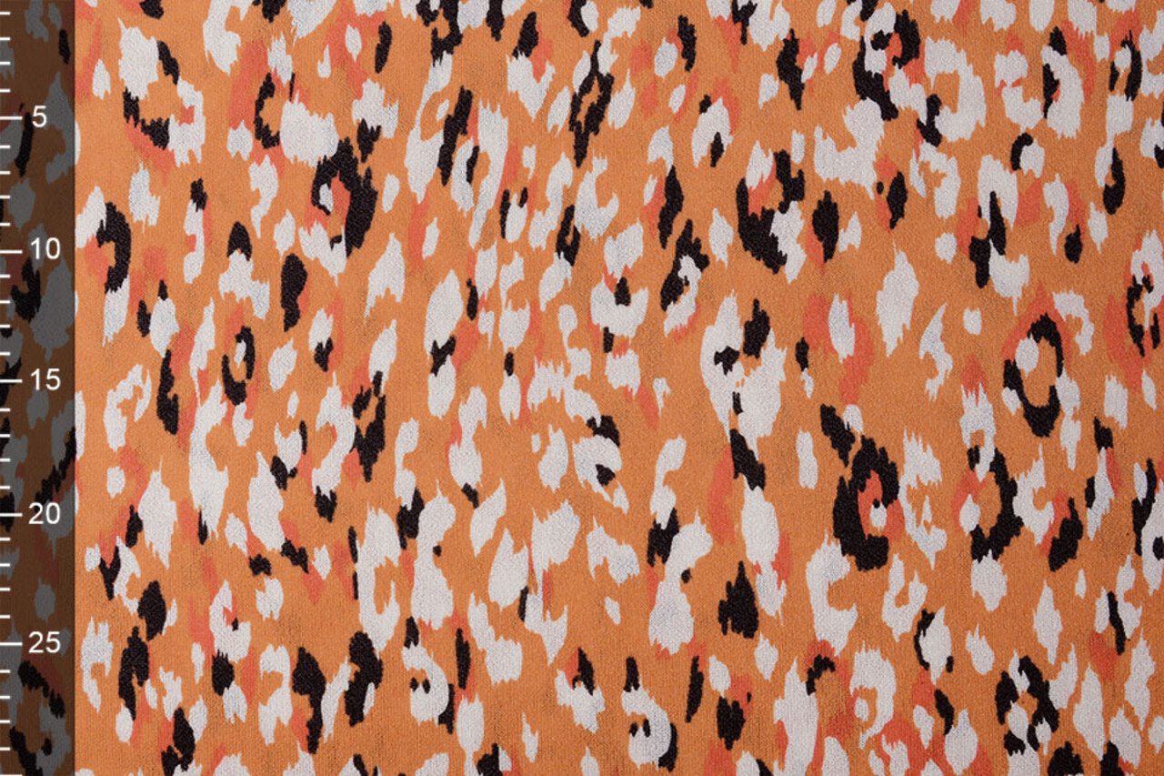 Viscose Jersey Crepe Panther Swipes Orange