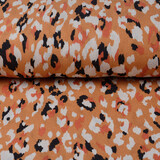 Jersey de Viscosa Crepé Leopardo Swipes Naranja Jersey de Viscosa Crepé Leopardo Swipes Naranja