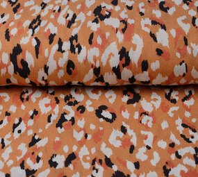 Viscose Jersey Crepe Panther Swipes Orange