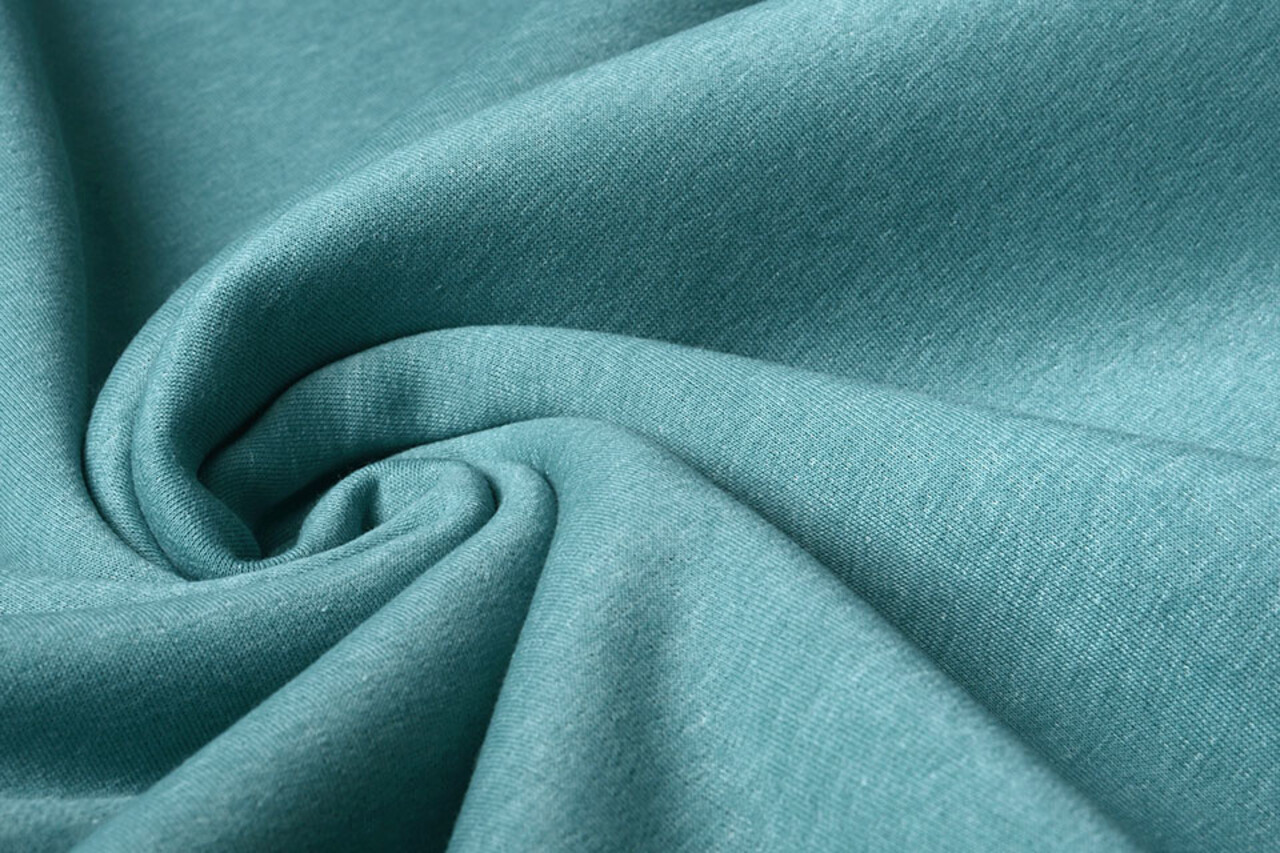 Oeko-Tex®  Tejido de Sudadera Petróleo Claro Jaspeado