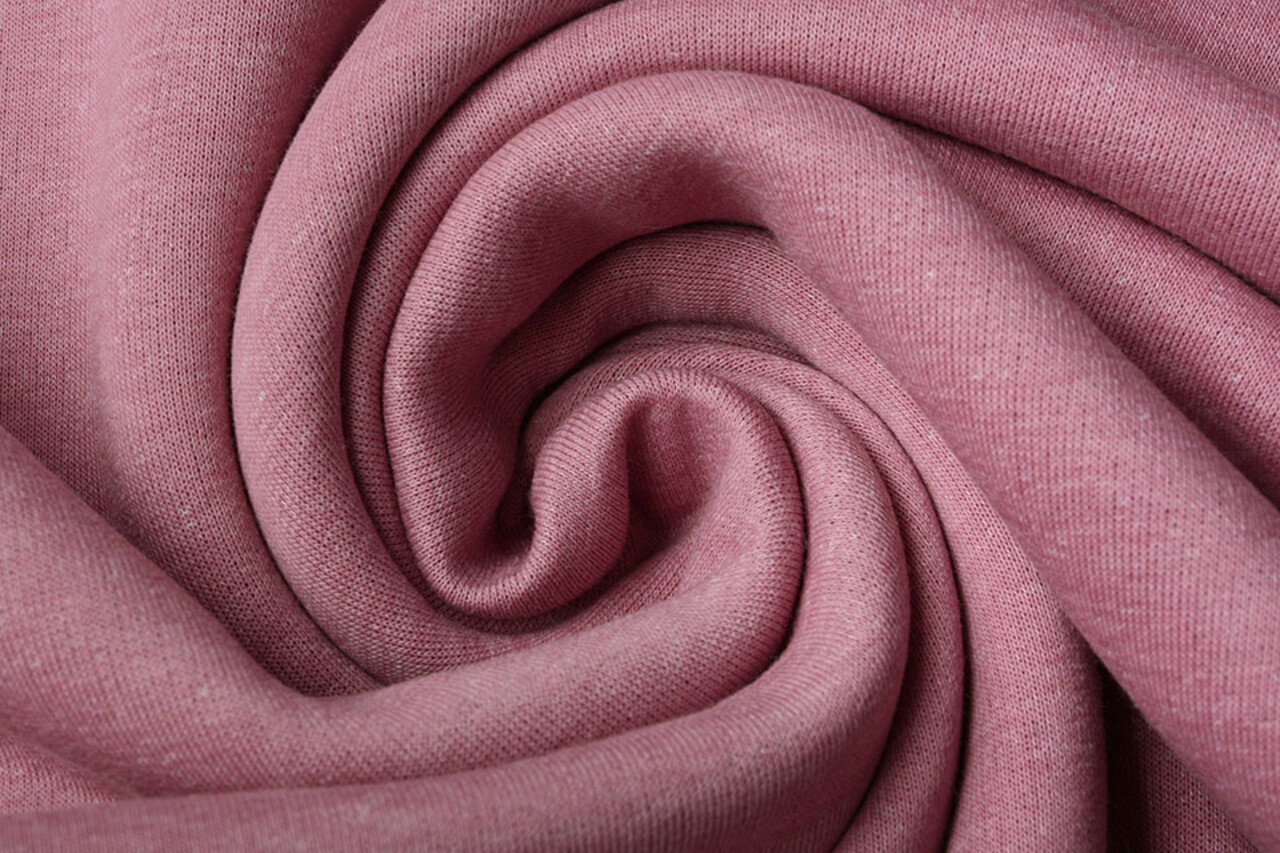 Oeko-Tex® Tejido de Sudadera Rosa Antiguo Jaspeado Oeko-Tex® Tejido de Sudadera Rosa Antiguo Jaspeado