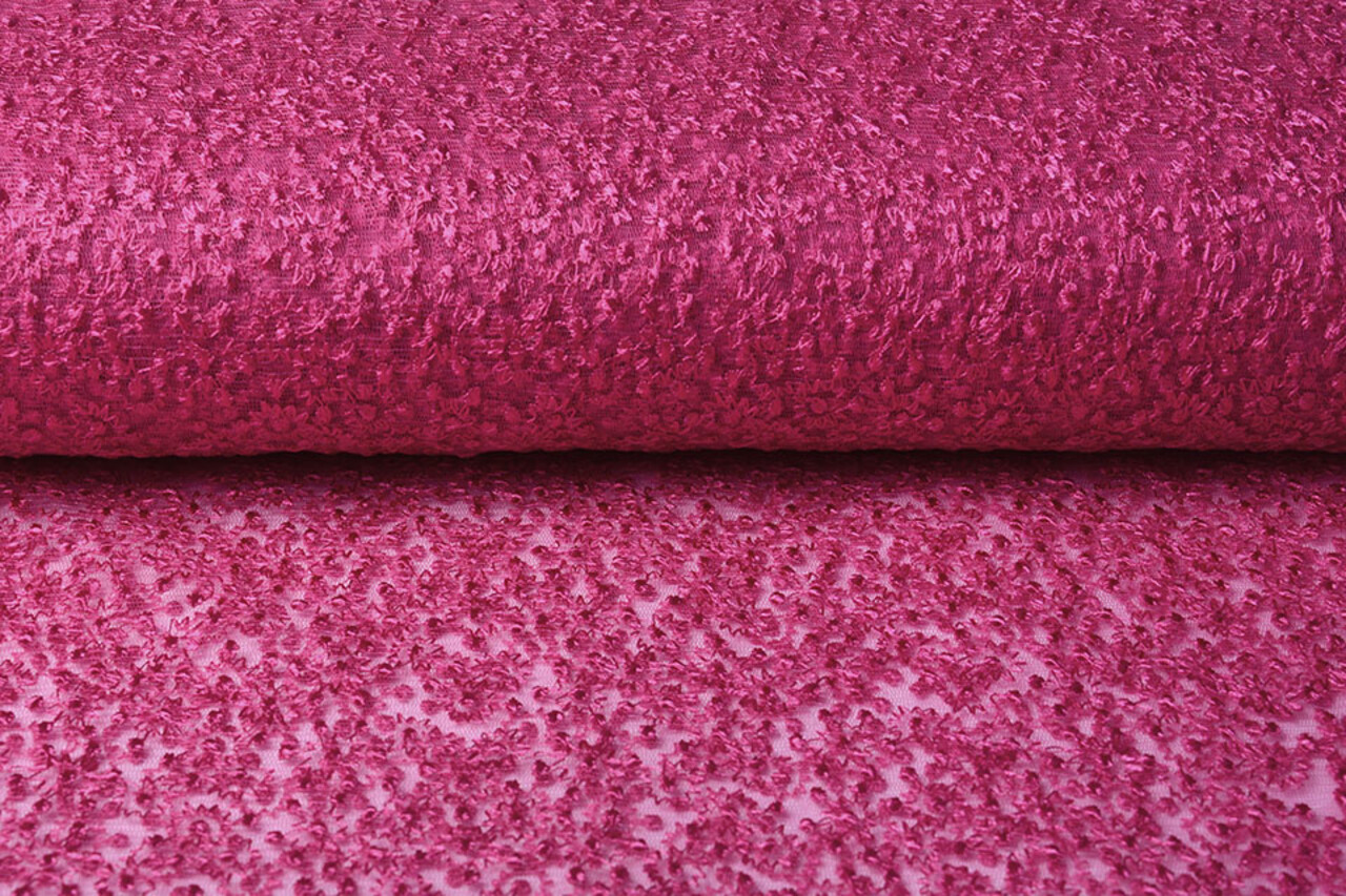 Netz Bestickt Stern Blume Fuchsia