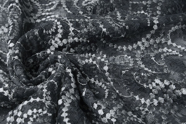 Embroidered Lace Louisa Grey Silver