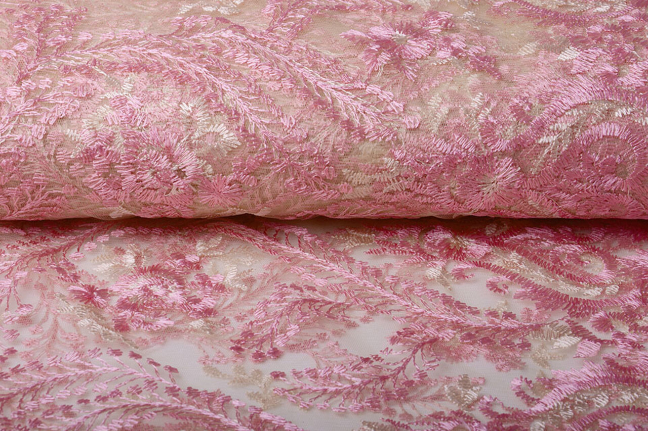 Mesh Embroidered Emily Pink