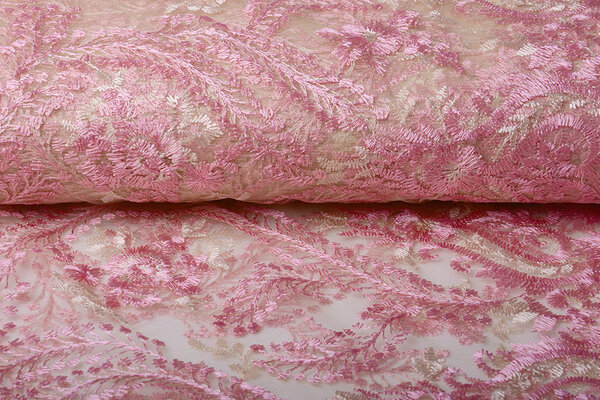 Mesh Embroidered Emily Pink
