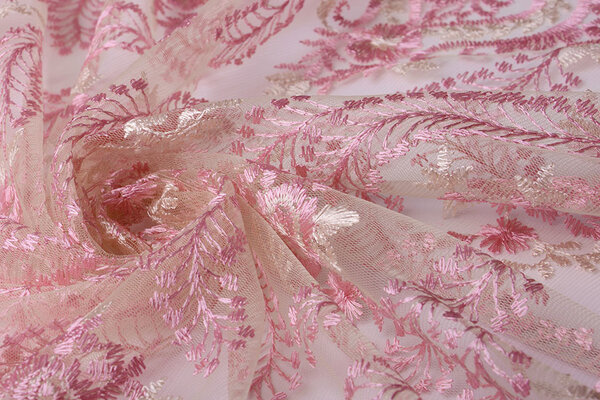 Mesh Embroidered Emily Pink
