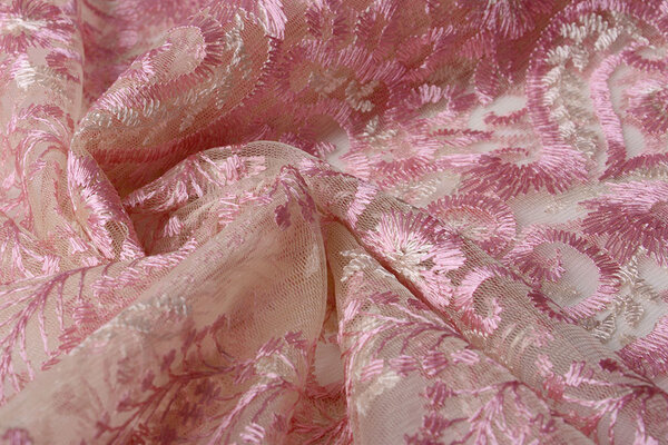 Mesh Embroidered Emily Pink