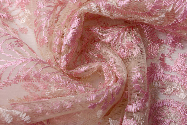 Mesh Embroidered Emily Pink